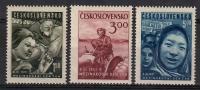 Czechosłowacja 1951 Mi 650-652 Z podlepką *