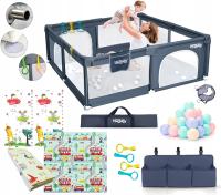 Детский манеж ISERE PREMIUM 150X180, пенопластовый коврик, шарики, губчатый органайзер