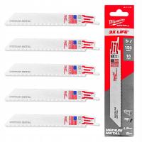 Brzeszczot do piły szablastej do metalu Milwaukee TK 150mm 18TPI – 5 szt.