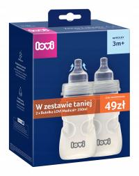 2 x Butelka antykolkowa LOVI Medical+ 250 ml ze smoczkiem dynamicznym 3m+
