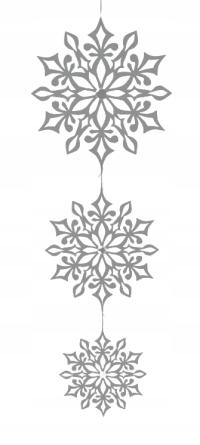 Dekoracja Boże Narodzenie śnieżynki komplet zawieszka na Święta do okna