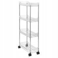 REGAŁ NA KÓŁKACH ORGANIZER WÓZEK KUCHENNY ŁAZIENKOWY 4-POZIOMOWY 79x37x15