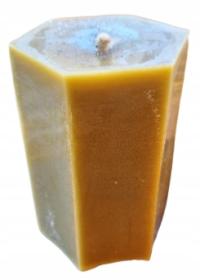 Duży hexagon - świeca z naturalnego wosku pszczelego