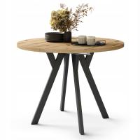 ALDO XL Dąb Artisan OKRĄGŁY STÓŁ LOFTOWY INDUSTRIALNY DO SALONU ROZKŁADANY