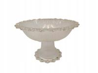 Szklana patera na nodze. Szkło prasowane. Masserini Barocco. Vintage.