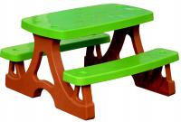 STOLIK ogrodowy dla dzieci z ławkami zestaw piknikowy Mochtoys 10722