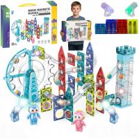 KLOCKI MAGNETYCZNE KONSTRUKCYJNE ŚWIECĄCY TOR 3D EDUKACYJNE STEM LED