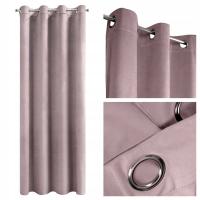 Zasłona gotowa welwetowa welurowa na przelotkach Eurofirany 140X250 pudrowy