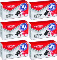 Klip biurowy metalowy 25mm x 12 SZTUK czarne mocne Office Depot klipsy x 6