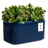 Doniczka osłonka ceramiczna Granatowa 25,5 cm H13,5 cm Połysk Nowoczesna