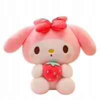 Maskotka pluszak duża My Melody z kokardą i truskawką 50 cm