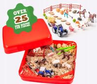 MEGA ZESTAW Piasek Kinetyczny FARMA TRAKTOR ZWIERZĘTA ROLNIK PIASEK