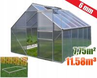 Парниковый алюминиевый поликарбонат 250x310cm 7. 75m2 6mm фундамент