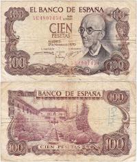 Hiszpania, 100 Pesetas 1970 Pick 152