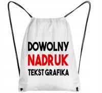 PLECAK WOREK SPORTOWY SZKOLNY Z WŁASNYM NADRUKIEM NA BUTY TRENING
