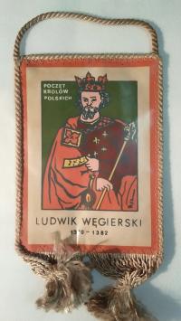 Proporczyk Poczet Królów Polskich LUDWIK WĘGIERSKI 1370-1382 godło orzeł