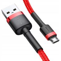 BASEUS MOCNY SZYBKI KABEL USB - MICRO USB PRZEWÓD OPLOT DWUSTRONNY 2.4A 1M