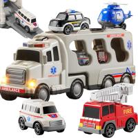 DUŻY ZESTAW RATUNKOWY AUTA DŹWIĘK ŚWIATŁO KARETKA POLICJA STRAŻ 5w1 WOOPIE
