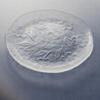 VINTAGE PIĘKNY SZKLANY TALERZ TALERZYK KWIATY