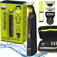 Golarka Philips One Blade Pro 360 Twarz + Ciało + Etui TWARDE na golarkę maszynkę Philips ONEBLADE 360 ostrza trymer czarne