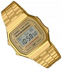 Kultowy złoty zegarek retro na bransolecie Casio Vintage A168WG 9EF +GRAWER