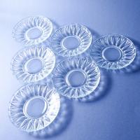 lata 50/60-te PIĘKNE SZKLANE TALERZYKI DESEROWE