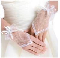 RĘKAWICZKI KORONKOWE DAMSKIE BIAŁE 1821