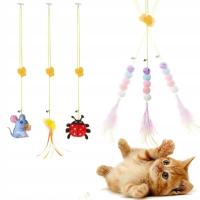 Zabawka Dla Kota Wisząca Interaktywna Wędka Do Samodzielnej Zabawy Gumka