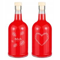 BUTELKA TADEK 500ml z nadrukiem NA NALEWKI DOMOWE SERCE PREZENT WALENTYNKI