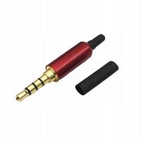 Red-Black Tail no Clip1Set 3.5mm Audio Plug 3.5 4Pole Male Stereo Jack Plug