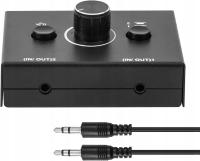 PRZEŁĄCZNIK AUDIO 3,5 MM PRZEŁĄCZNIK ROZDZIELACZA AUDIO 2 WEJŚCIA