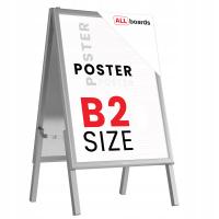 Potykacz reklamowy B2 OWZ dwustronny srebrna rama