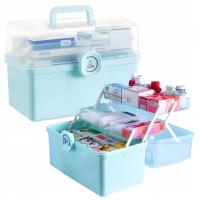 ORGANIZER POJEMNIK NA LEKI APTECZKA DWUPOZIOMOWA Z BLOKADĄ DUŻA XXL