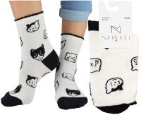 SKARPETKI SKARPETY DZIEWCZĘCE BAWEŁNIANE NIEUCISKAJĄCE KOTY 31/34 N003Y