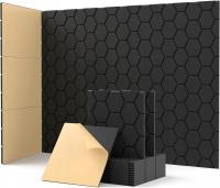 АКУСТИЧЕСКИЕ ПАНЕЛИ САМОКЛЕЯЩИЕСЯ ШЕСТИУГОЛЬНИКИ 12 30X30X0. 9 ЧЕРНЫЙ ЗВУКОИЗОЛЯЦИЯ