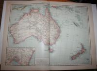 Карта Австралия Новая Зеландия Leipzig 1893