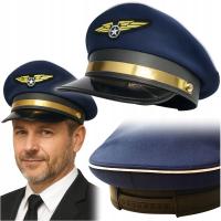 CZAPKA PILOTA SAMOLOTU DASZEK LOTNIK KAPELUSZ PRZEBRANIE KARNAWAŁ GRANATOWA