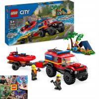 LEGO City внедорожный автомобиль внедорожник авто пожарная машина со спасательной шлюпкой 60412