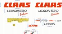 Claas LEXION 530 комбайн наклейки наклейка