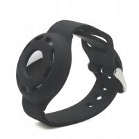 For AirTag Silicone Bracelet Strap Case Black