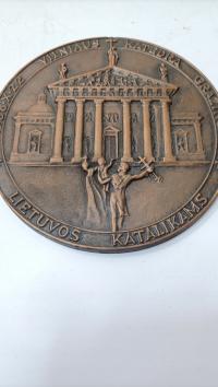 Kolekcjonerski medal płaskorzeźba Vilniaus Katedra 1988 Lietuvos (5