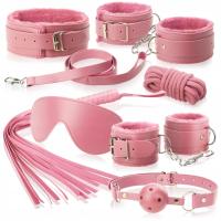 СЕКС-НАБОР АКСЕССУАРОВ БДСМ С НАРУЧНИКАМИ И ТРАССЫ