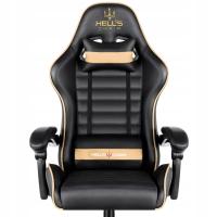 Игровой стул HELL'S CHAIR HC-1003 Plus Gold экокожа черный