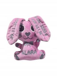 Króliczek dla dziecka metryczka prezent na święta, roczek, mikołaja