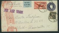 a1571 USA Ck + zn HORICON WIS 1947 r CENZURA CENSORSHIP BERLIN VIA AIR MAIL