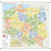 Polska mapa ścienna administracyjna XXL DUŻA 1:350 000 AKTUALNA 2024 ArtGlo