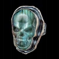 LABRADORYT PIERŚCIEŃ LABRADORYT SANTA MUERTE PIERŚCIONEK SREBRO