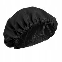Шелковая шапочка для сна, 100% шелк-черный