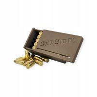 Pudełko pojemnik na amunicję 9x19mm | 50 sztuk | brązowe