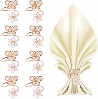 Pierścienie na serwetki metalowe Uchwyty na serwetki 8 szt. Złote Vintage